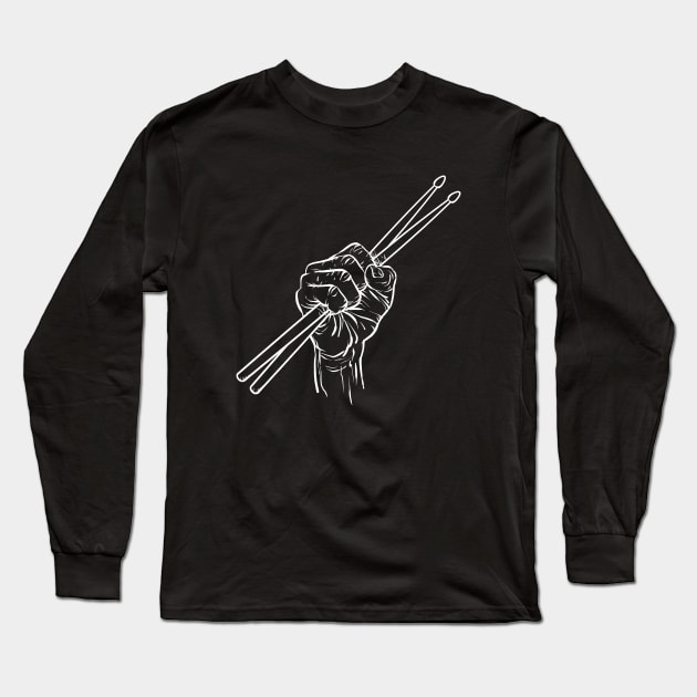 Drumsticks, drummer, musician, Long Sleeve T-Shirt by StabbedHeart